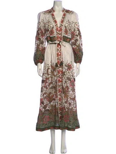 Pre-owned Zimmermann Linen Long Dress In White