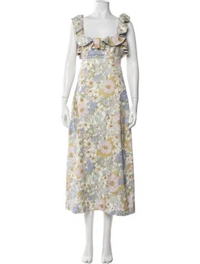Pre-owned Zimmermann Linen Long Dress In White