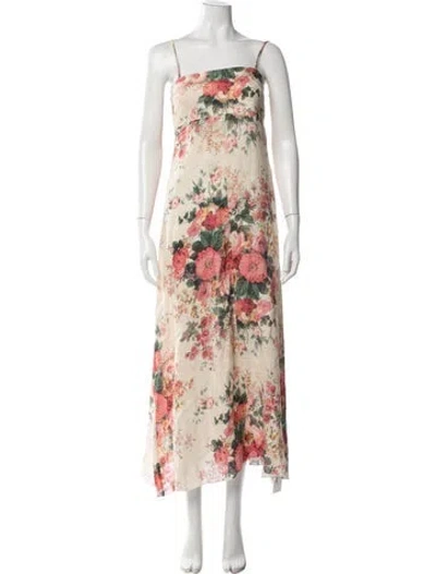 Pre-owned Zimmermann Linen Long Dress In White