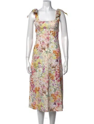 Pre-owned Zimmermann Linen Long Dress In White
