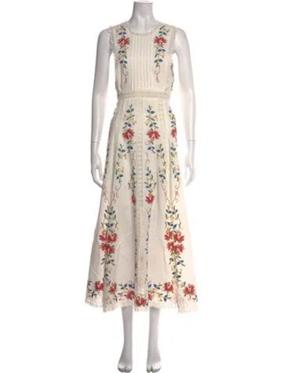 Pre-owned Zimmermann Linen Long Dress In White