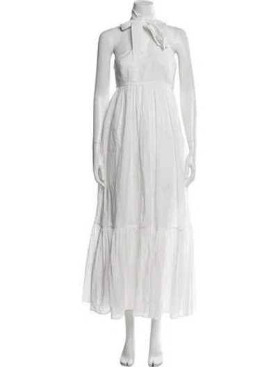 Pre-owned Zimmermann Linen Long Dress In White