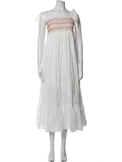 Pre-owned Zimmermann Linen Long Dress In White