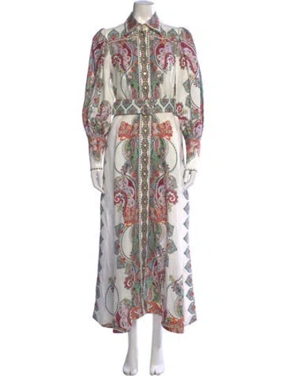 Pre-owned Zimmermann Linen Long Dress In White