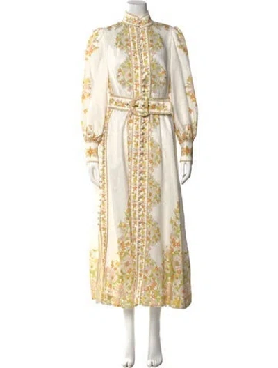 Pre-owned Zimmermann Linen Long Dress In White