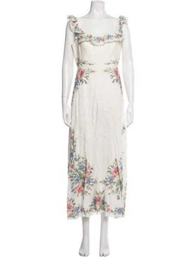 Pre-owned Zimmermann Linen Long Dress In White