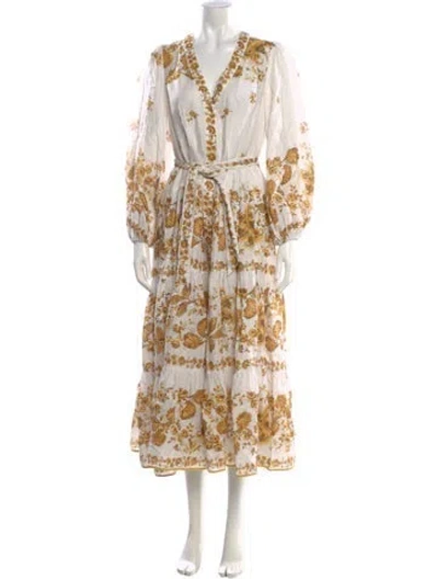 Pre-owned Zimmermann Linen Long Dress In White