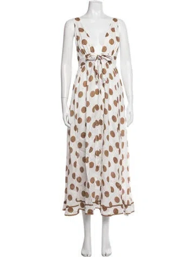 Pre-owned Zimmermann Linen Long Dress In White