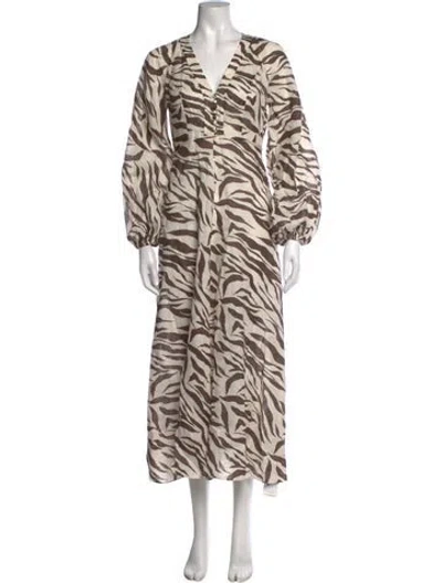Pre-owned Zimmermann Linen Long Dress In White