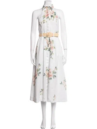 Pre-owned Zimmermann Linen Long Dress In White