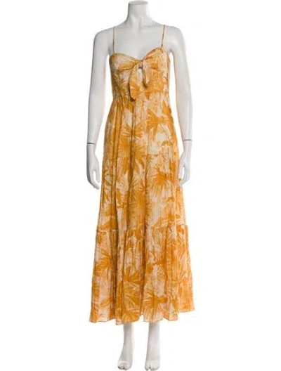 Pre-owned Zimmermann Linen Long Dress In Yellow
