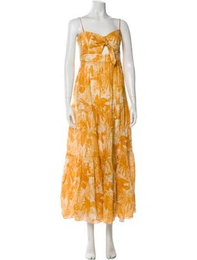 Pre-owned Zimmermann Linen Long Dress In Yellow