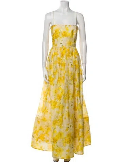 Pre-owned Zimmermann Linen Long Dress In Yellow