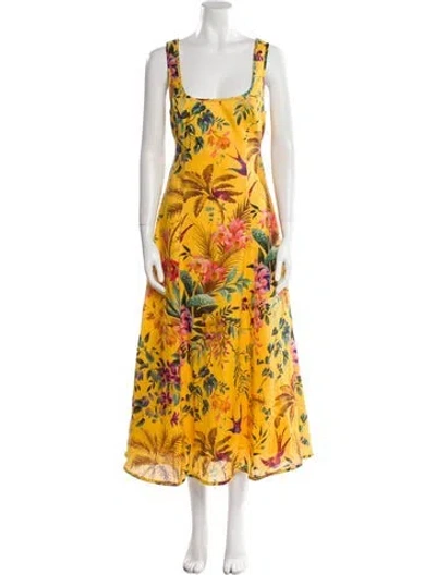Pre-owned Zimmermann Linen Long Dress In Yellow