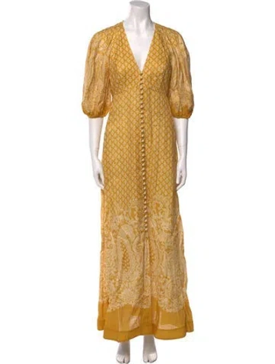 Pre-owned Zimmermann Linen Long Dress In Yellow