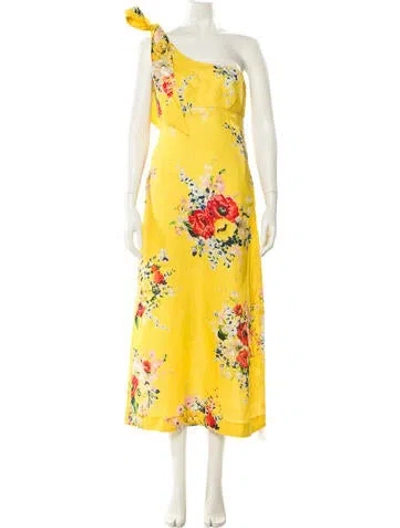 Pre-owned Zimmermann Linen Long Dress In Yellow