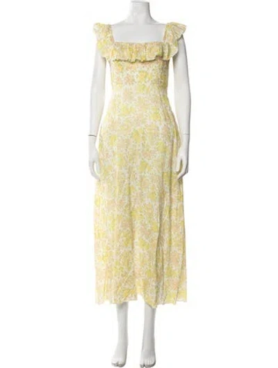 Pre-owned Zimmermann Linen Long Dress In Yellow