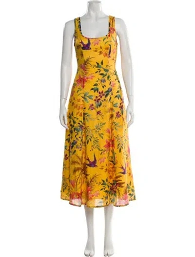 Pre-owned Zimmermann Linen Long Dress In Yellow