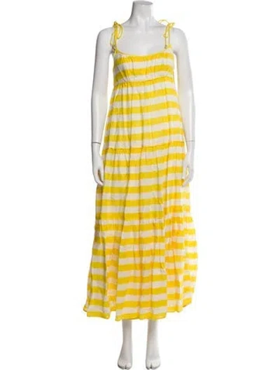 Pre-owned Zimmermann Linen Long Dress In Yellow