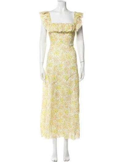 Pre-owned Zimmermann Linen Long Dress In Yellow