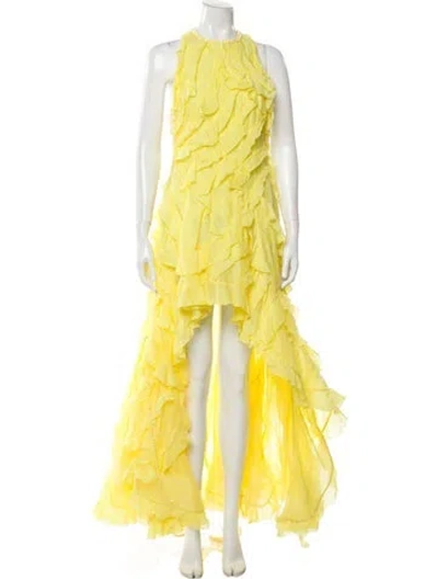 Pre-owned Zimmermann Linen Long Dress In Yellow
