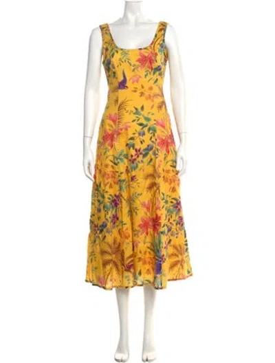Pre-owned Zimmermann Linen Long Dress In Yellow