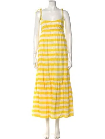Pre-owned Zimmermann Linen Long Dress In Yellow