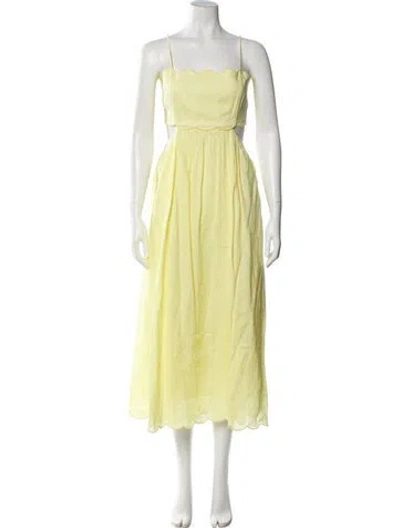 Pre-owned Zimmermann Linen Long Dress In Yellow