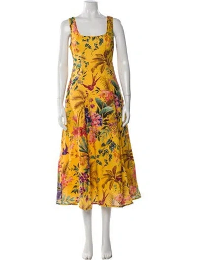 Pre-owned Zimmermann Linen Long Dress In Yellow