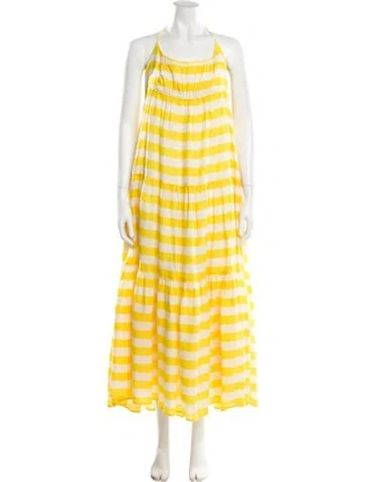 Pre-owned Zimmermann Linen Long Dress In Yellow