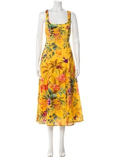 Pre-owned Zimmermann Linen Long Dress In Yellow