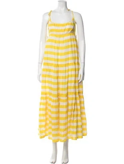 Pre-owned Zimmermann Linen Long Dress In Yellow