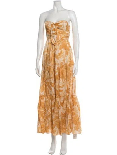 Pre-owned Zimmermann Linen Long Dress In Yellow