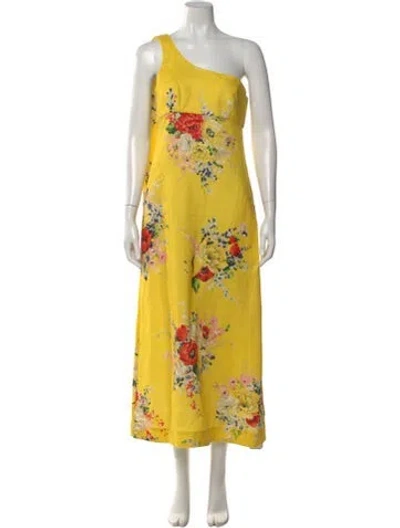 Pre-owned Zimmermann Linen Long Dress In Yellow