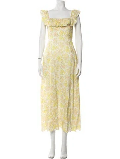 Pre-owned Zimmermann Linen Long Dress In Yellow