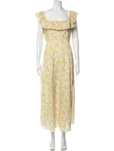 Pre-owned Zimmermann Linen Long Dress In Yellow