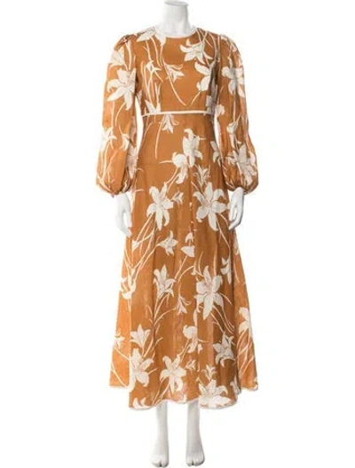 Pre-owned Zimmermann Linen Long Dress In Yellow