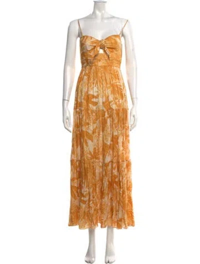 Pre-owned Zimmermann Linen Long Dress In Yellow