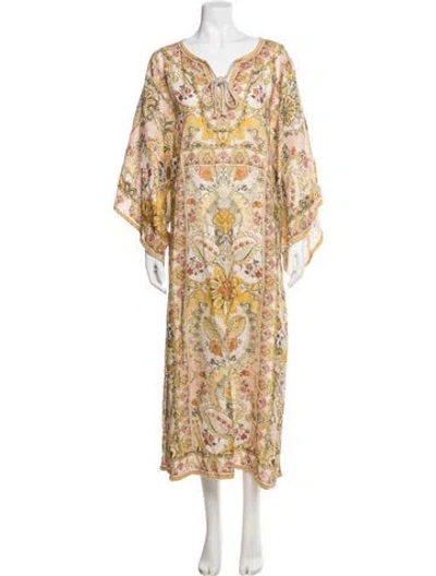 Pre-owned Zimmermann Linen Long Dress In Yellow