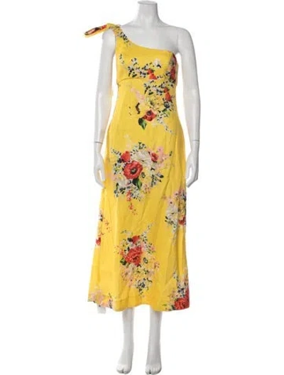 Pre-owned Zimmermann Linen Long Dress In Yellow