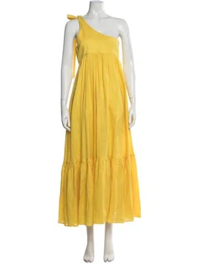 Pre-owned Zimmermann Linen Long Dress In Yellow