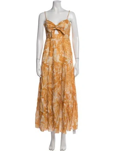 Pre-owned Zimmermann Linen Long Dress In Yellow