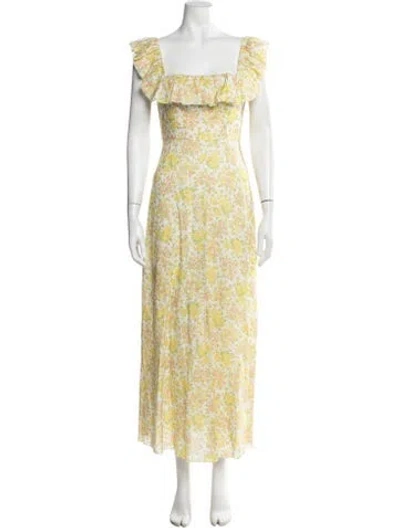Pre-owned Zimmermann Linen Long Dress In Yellow