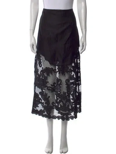 Pre-owned Zimmermann Linen Long Skirt In Black