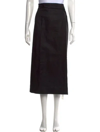 Pre-owned Zimmermann Linen Long Skirt In Black