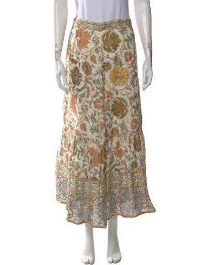 Pre-owned Zimmermann Linen Long Skirt In Blue