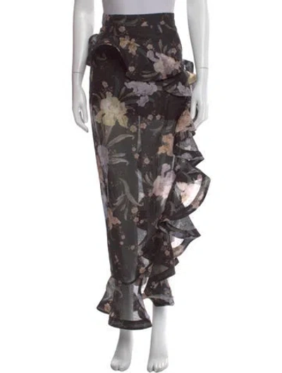 Pre-owned Zimmermann Linen Long Skirt In Multi