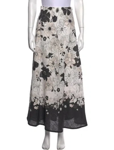 Pre-owned Zimmermann Linen Long Skirt In Multi