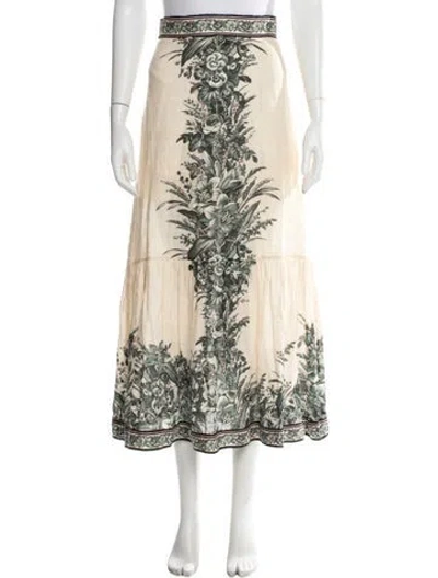 Pre-owned Zimmermann Linen Long Skirt In Multi