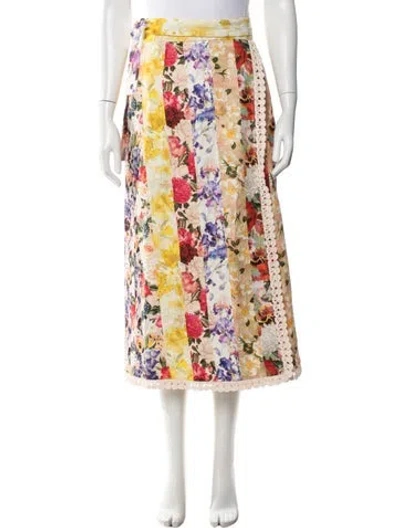 Pre-owned Zimmermann Linen Long Skirt In Multi
